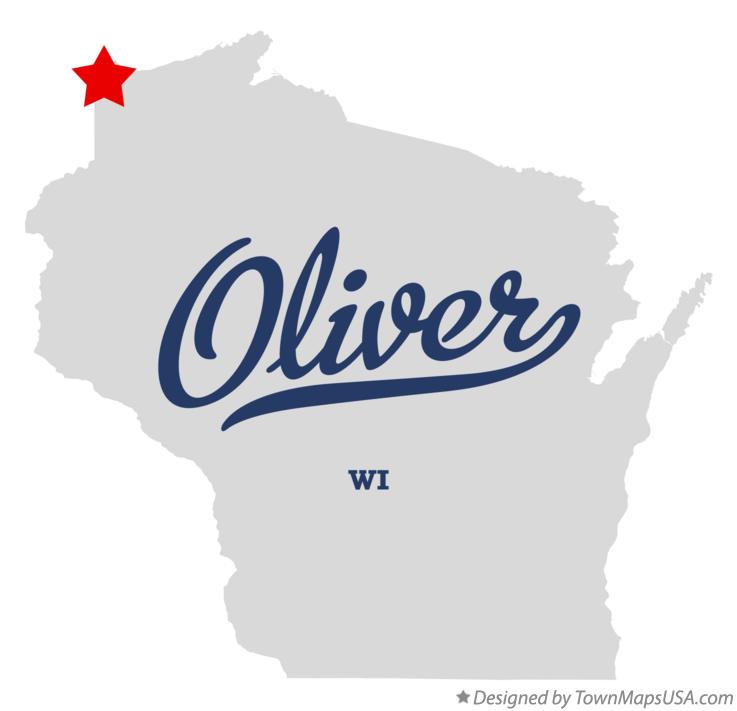 Map of Oliver Wisconsin WI