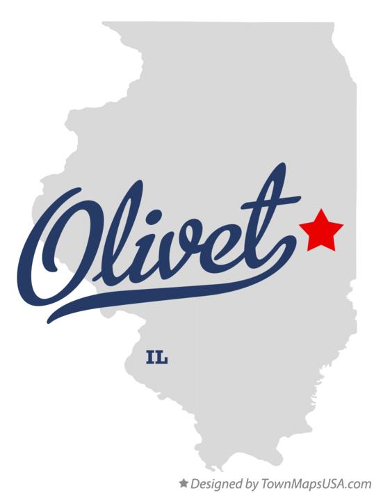 Map of Olivet Illinois IL