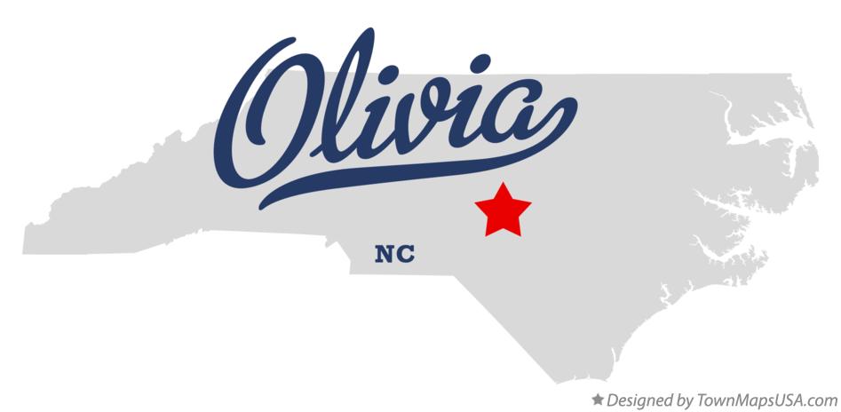 Map of Olivia North Carolina NC