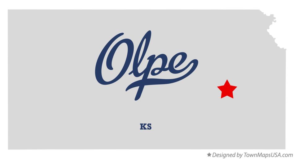 Map of Olpe Kansas KS