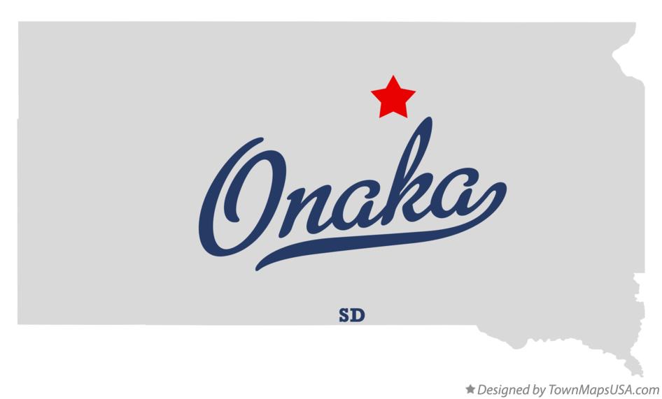 Map of Onaka South Dakota SD