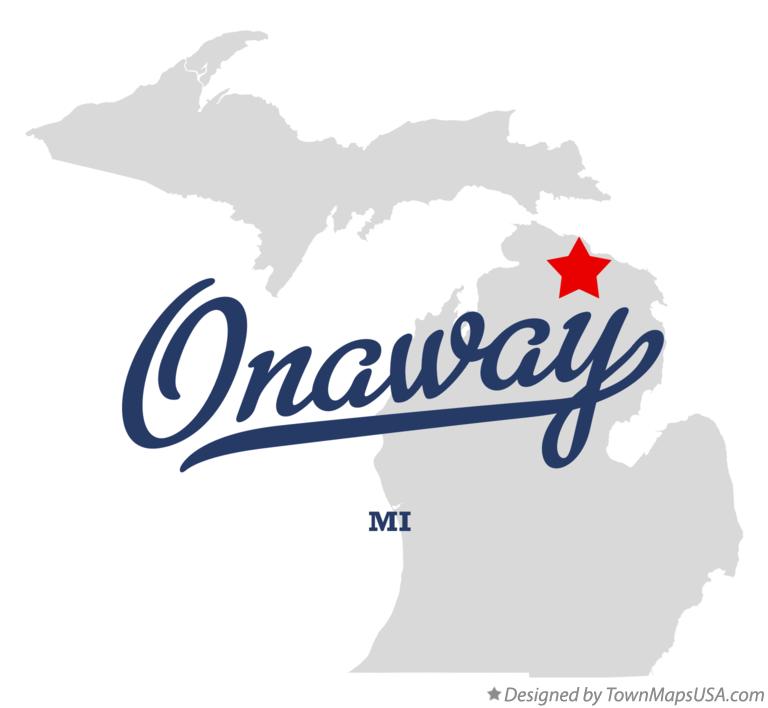 Map of Onaway Michigan MI