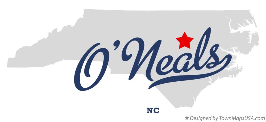 Map of O'Neals North Carolina NC
