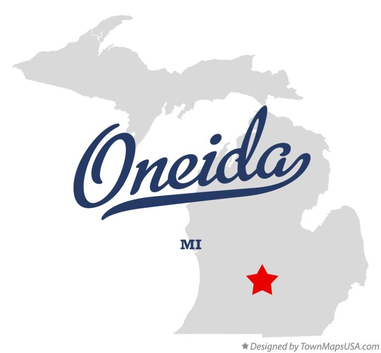 Map of Oneida Michigan MI