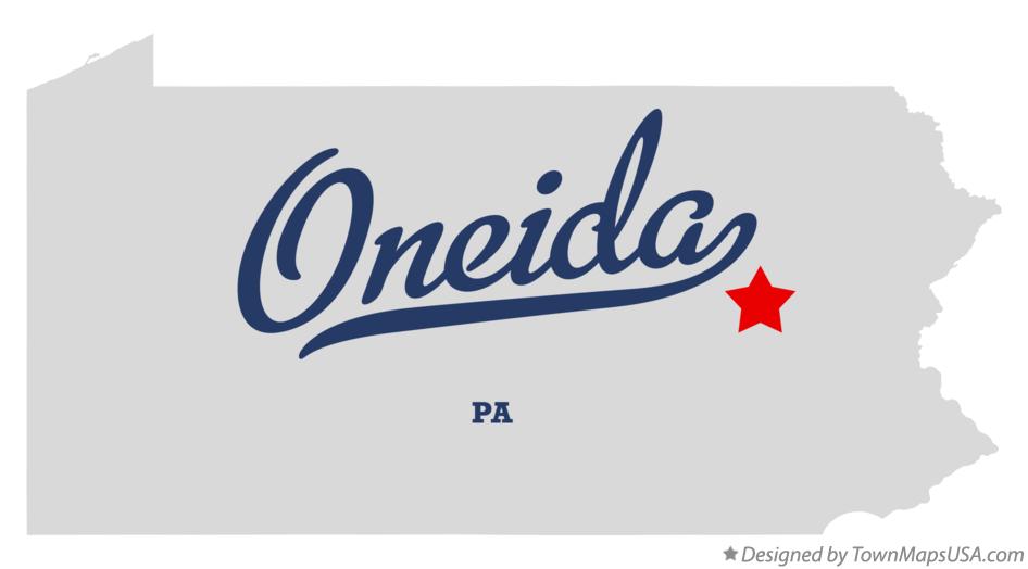 Map of Oneida Pennsylvania PA