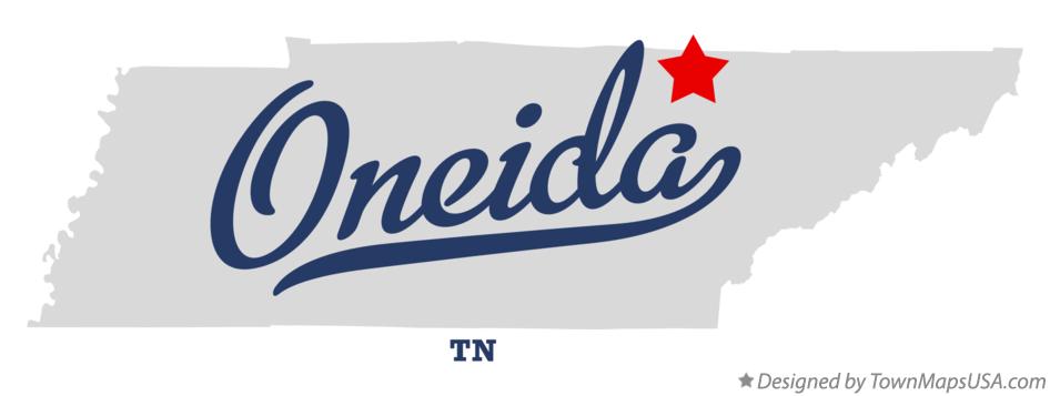 Map of Oneida Tennessee TN