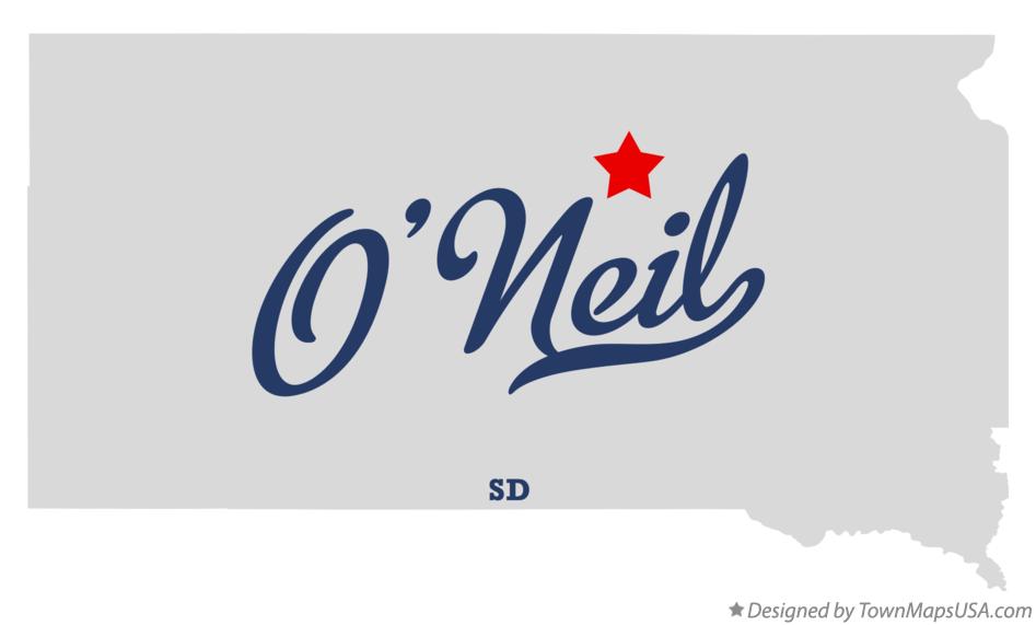 Map of O'Neil South Dakota SD