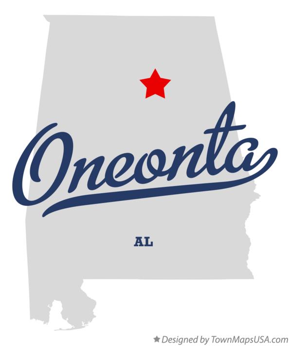 Map of Oneonta Alabama AL