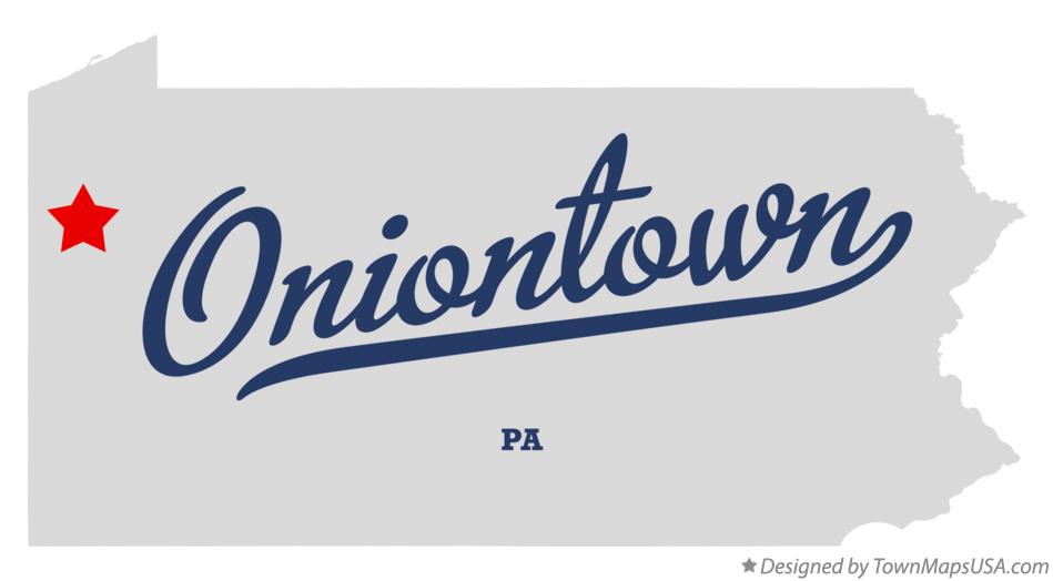 Map of Oniontown Pennsylvania PA