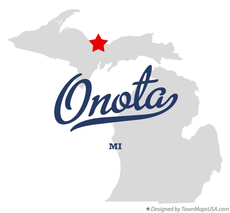 Map of Onota Michigan MI