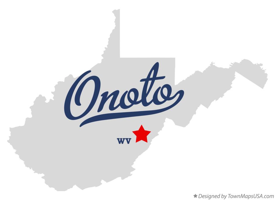 Map of Onoto West Virginia WV