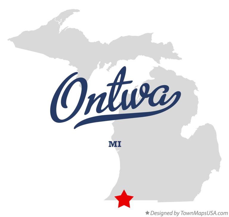 Map of Ontwa Michigan MI