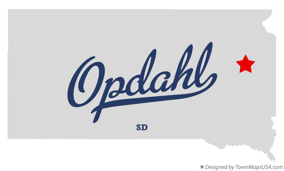 Map of Opdahl South Dakota SD
