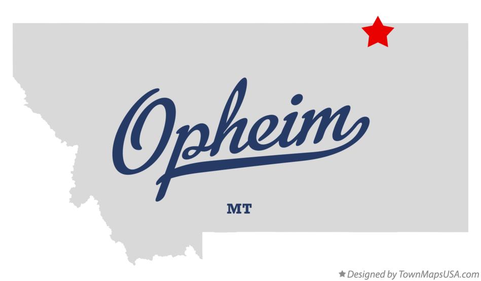 Map of Opheim Montana MT