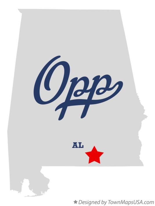 Map of Opp Alabama AL