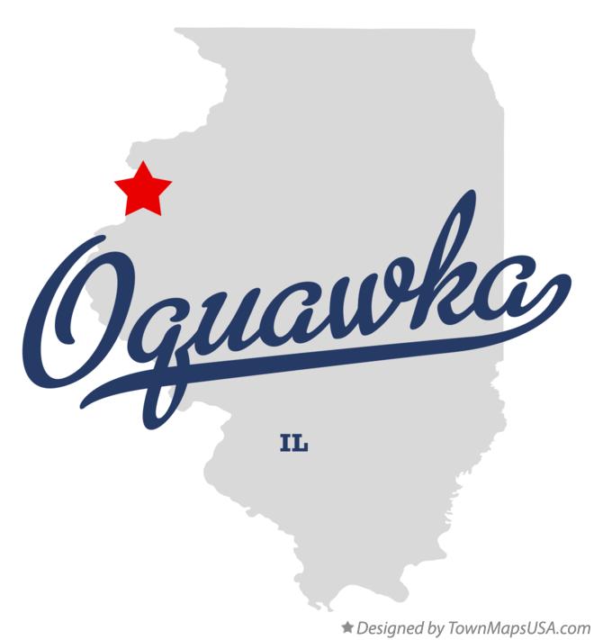 Map of Oquawka Illinois IL