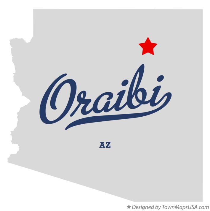 Map of Oraibi Arizona AZ