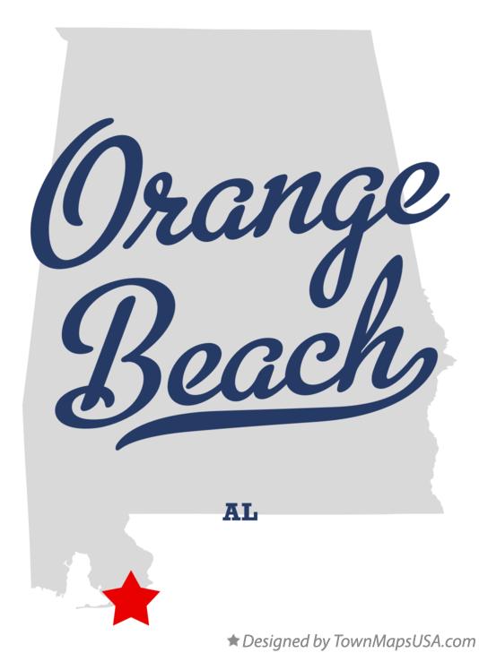 Map of Orange Beach Alabama AL