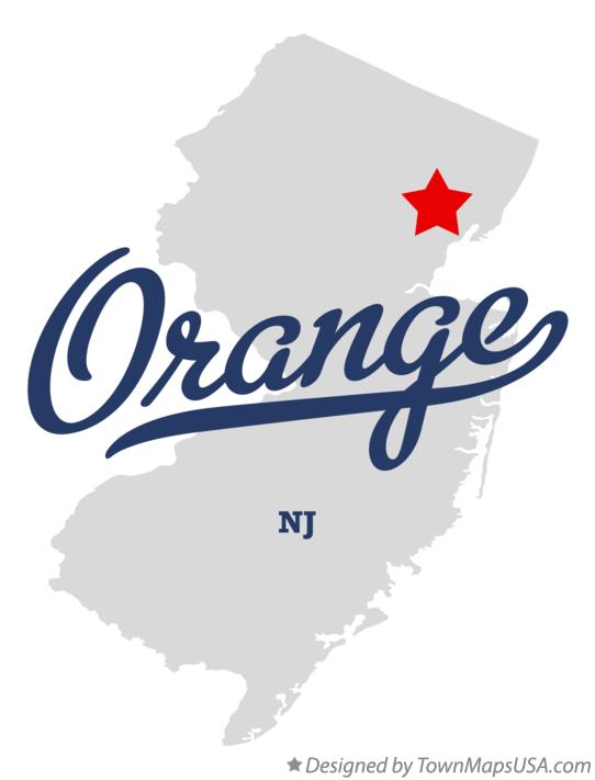 Map of Orange New Jersey NJ