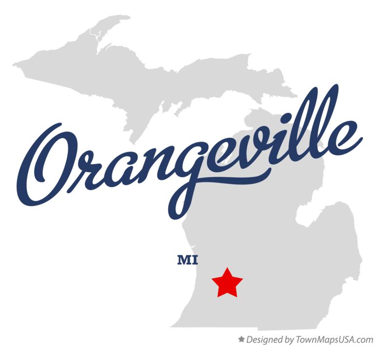 Map of Orangeville Michigan MI