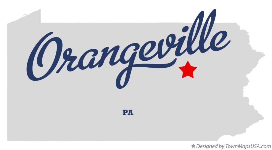 Map of Orangeville Pennsylvania PA