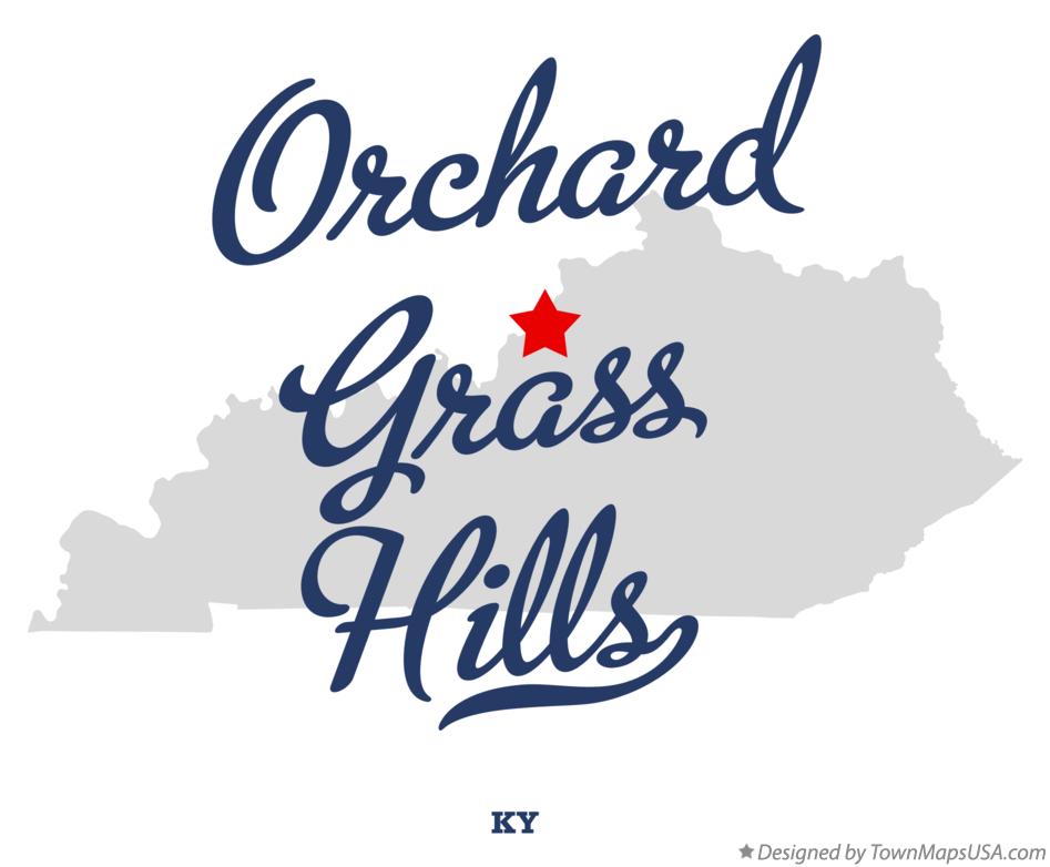 Map of Orchard Grass Hills Kentucky KY