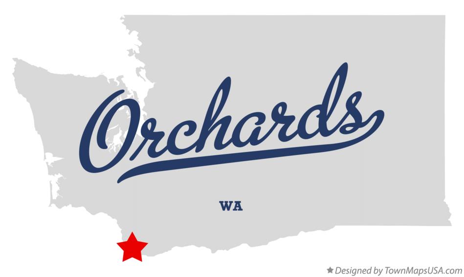 Map of Orchards Washington WA