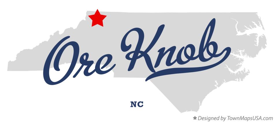 Map of Ore Knob North Carolina NC