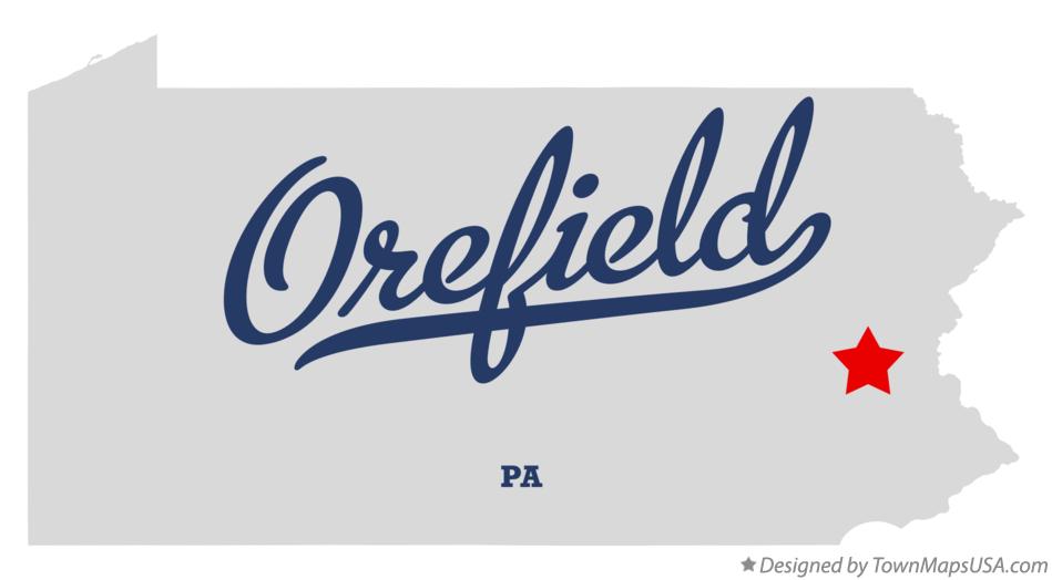 Map of Orefield Pennsylvania PA