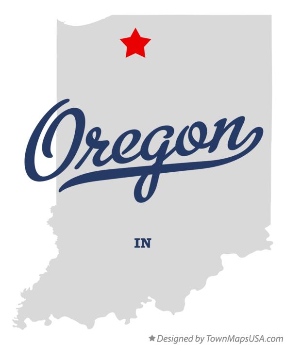 Map of Oregon Indiana IN