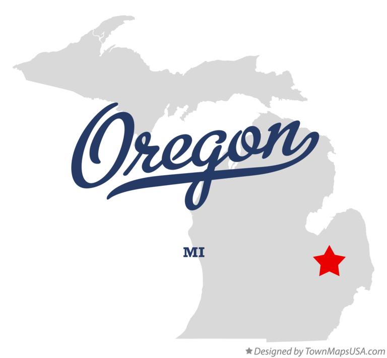 Map of Oregon Michigan MI
