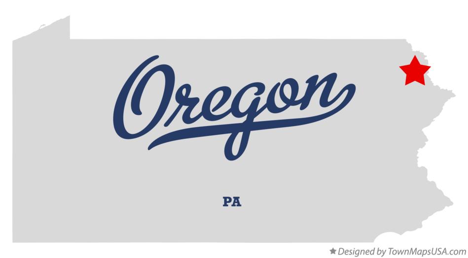 Map of Oregon Pennsylvania PA