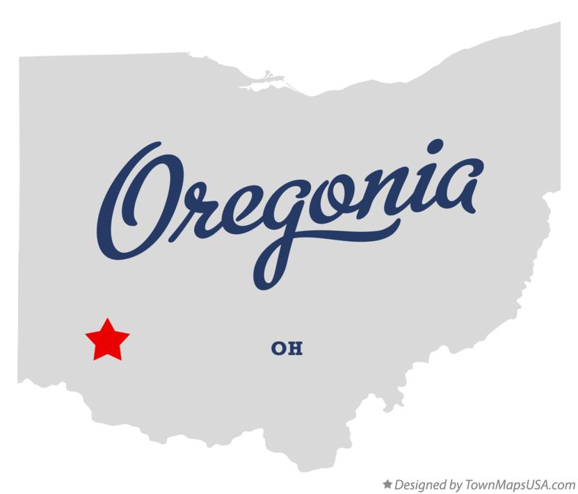 Map of Oregonia Ohio OH