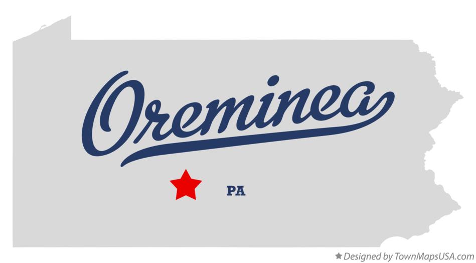Map of Oreminea Pennsylvania PA
