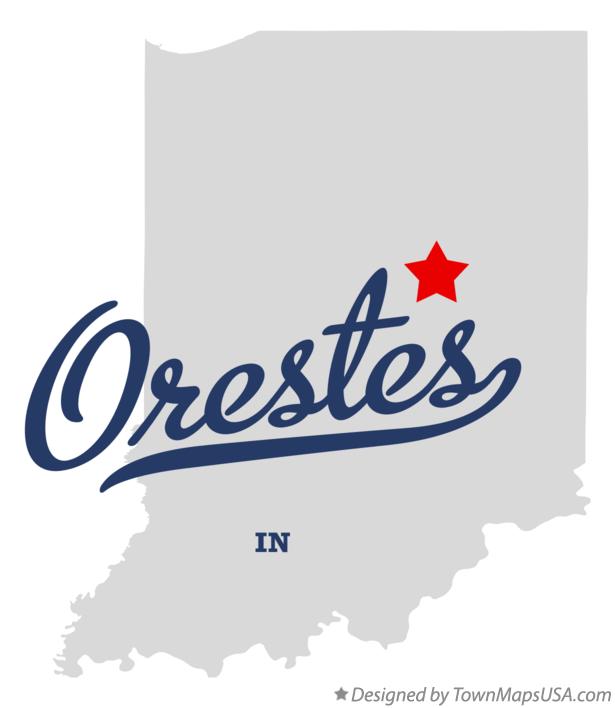 Map of Orestes Indiana IN
