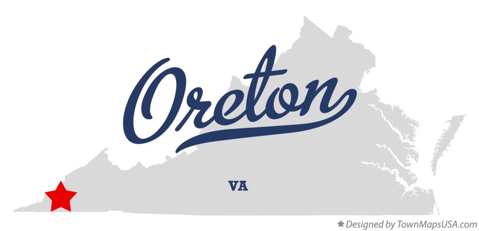 Map of Oreton Virginia VA