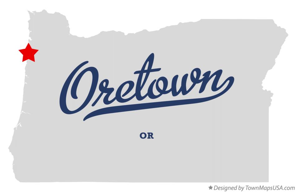 Map of Oretown Oregon OR
