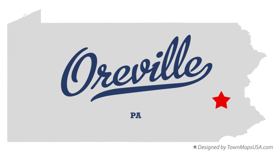 Map of Oreville Pennsylvania PA