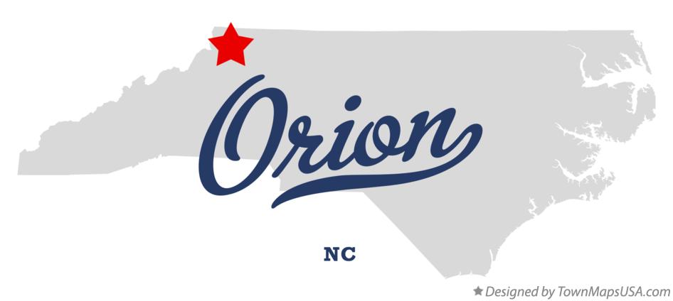 Map of Orion North Carolina NC