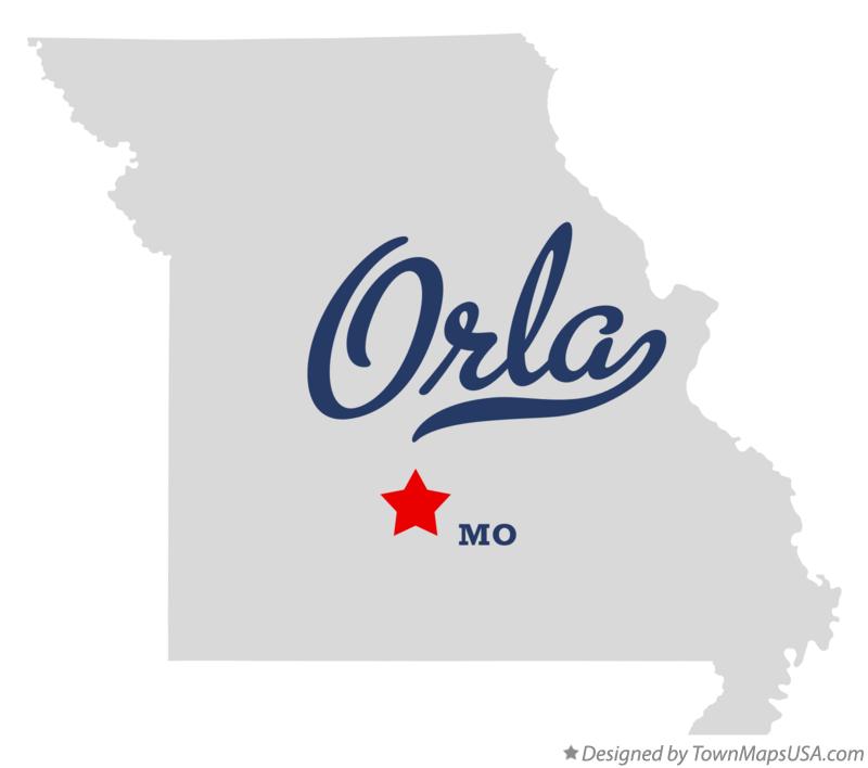 Map of Orla Missouri MO