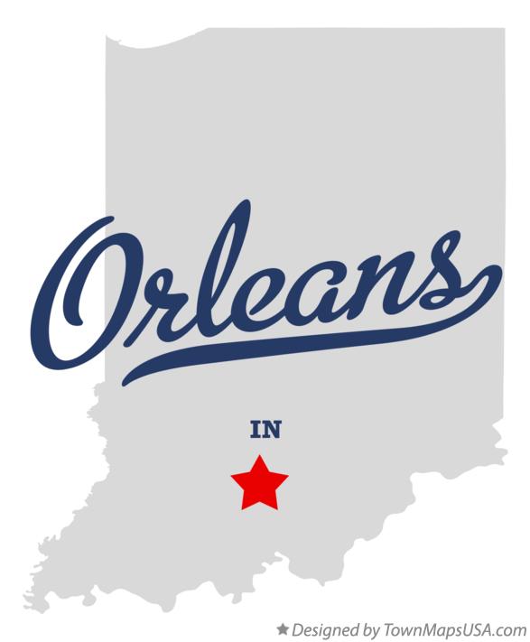 Map of Orleans Indiana IN