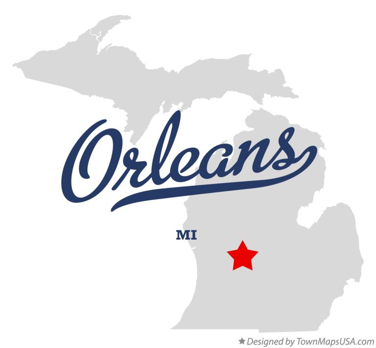 Map of Orleans Michigan MI