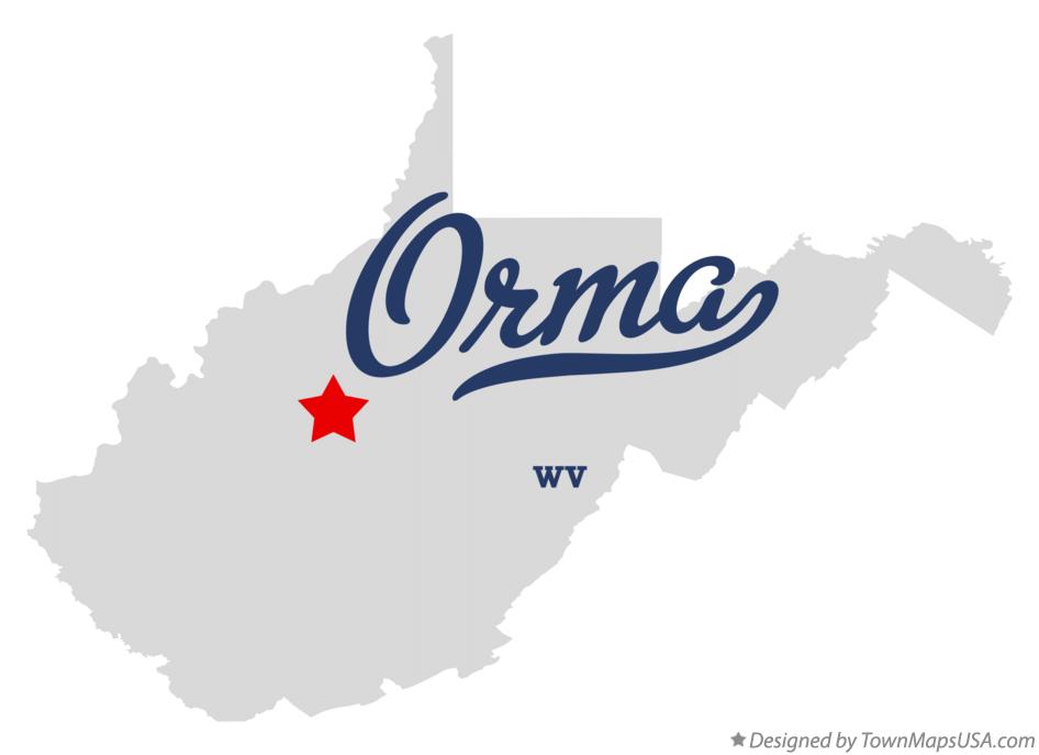 Map of Orma West Virginia WV
