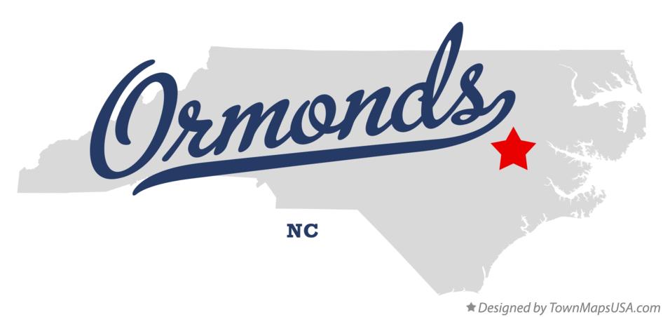 Map of Ormonds North Carolina NC