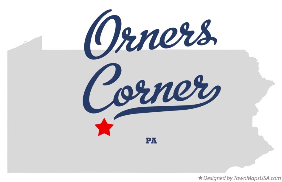 Map of Orners Corner Pennsylvania PA