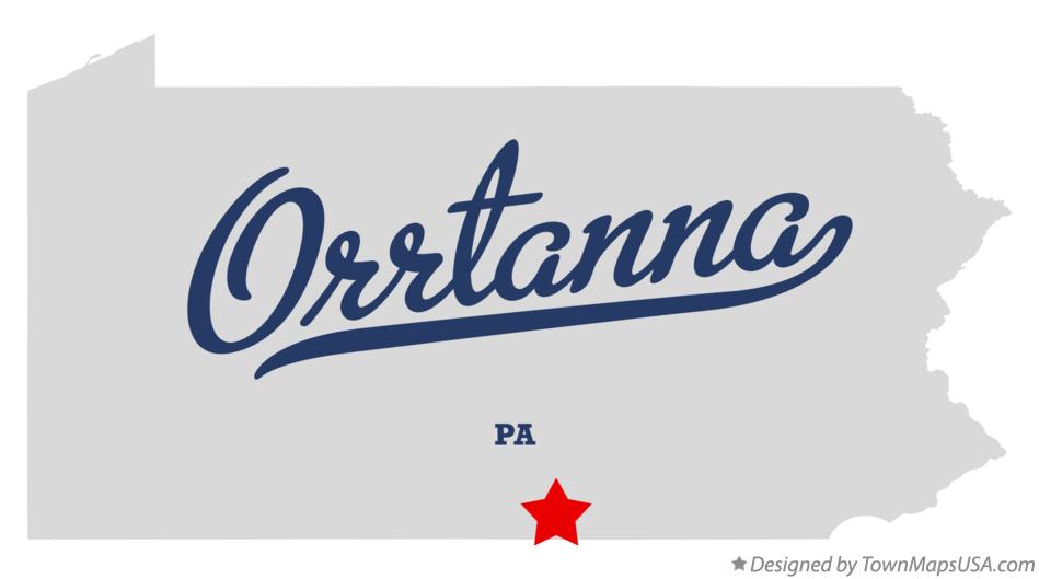 Map of Orrtanna Pennsylvania PA