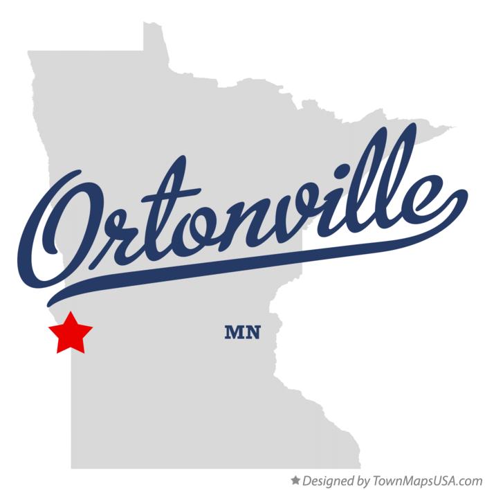 Map of Ortonville Minnesota MN