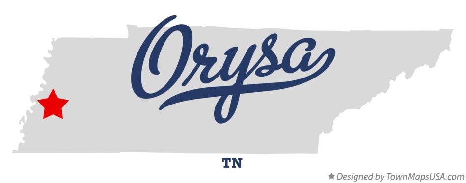 Map of Orysa Tennessee TN