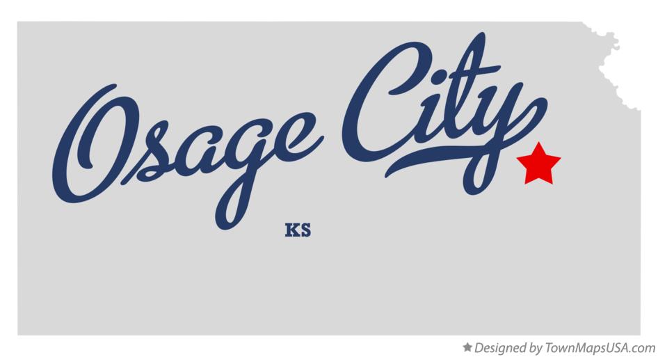 Map of Osage City Kansas KS