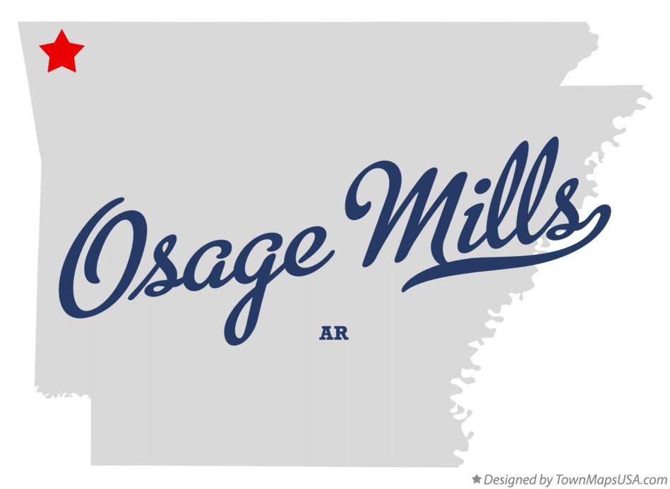 Map of Osage Mills Arkansas AR